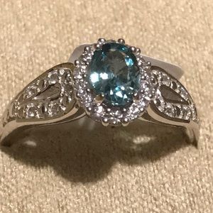 First offer wins Blue Zircon 1.26 ctw with .43 ctw white zircon